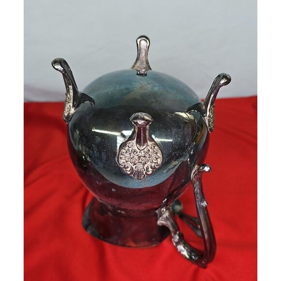 Leonard Silver Plated Water Pitcher 9''Tall Claw Footed w/Ice Guard VTG Patina - Picture 10 of 13